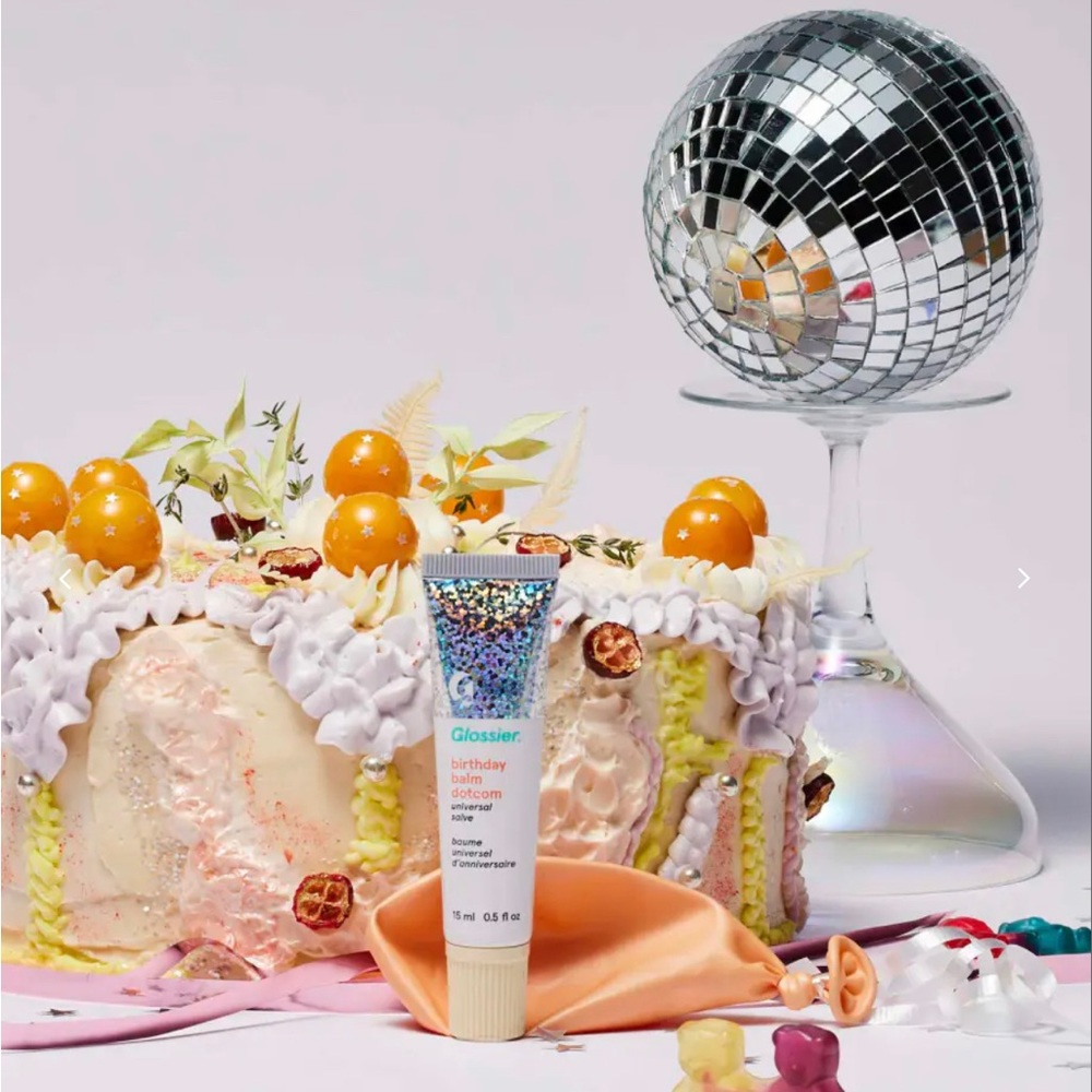 glossier balm dotcom birthday shimmer universal salve